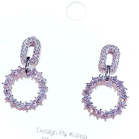 STERLING SILVER DIAMOND EARRINGS  - Picture 4 of 6